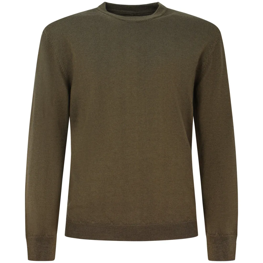 Maglia girocollo in merinos CFWOKN2091MRUF5111 614 WOOLRICH Dark green 