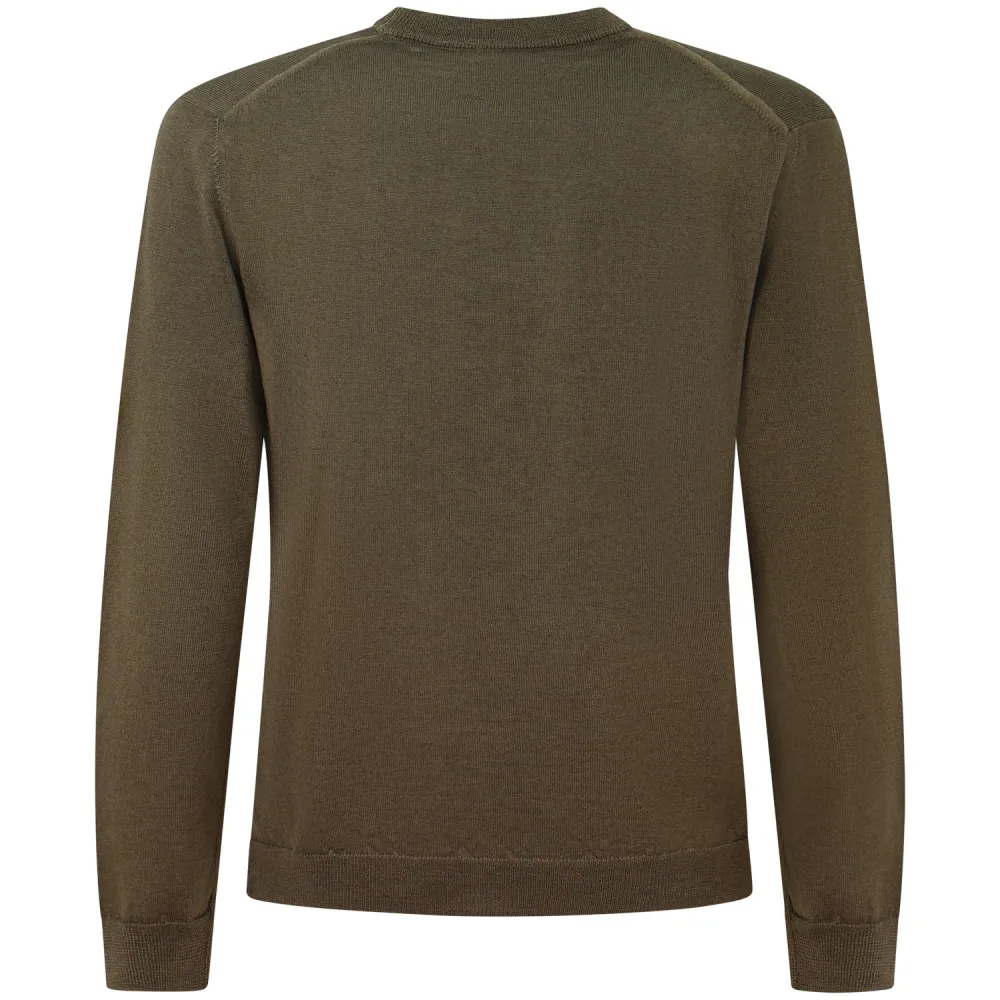 Maglia girocollo in merinos CFWOKN2091MRUF5111 614 WOOLRICH Dark green 