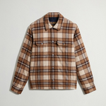 Giacca a camicia Alaskan Check imbottita in misto lana italiana riciclata CFWOOS2018MBUT3046 7449 WOOLRICH Dark camel check 