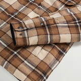 Giacca a camicia Alaskan Check imbottita in misto lana italiana riciclata CFWOOS2018MBUT3046 7449 WOOLRICH Dark camel check 