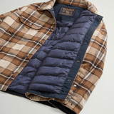 Giacca a camicia Alaskan Check imbottita in misto lana italiana riciclata CFWOOS2018MBUT3046 7449 WOOLRICH Dark camel check 