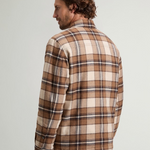 Giacca a camicia Alaskan Check imbottita in misto lana italiana riciclata CFWOOS2018MBUT3046 7449 WOOLRICH Dark camel check 