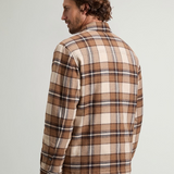 Giacca a camicia Alaskan Check imbottita in misto lana italiana riciclata CFWOOS2018MBUT3046 7449 WOOLRICH Dark camel check 