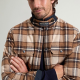 Giacca a camicia Alaskan Check imbottita in misto lana italiana riciclata CFWOOS2018MBUT3046 7449 WOOLRICH Dark camel check 