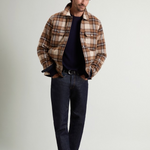 Giacca a camicia Alaskan Check imbottita in misto lana italiana riciclata CFWOOS2018MBUT3046 7449 WOOLRICH Dark camel check 