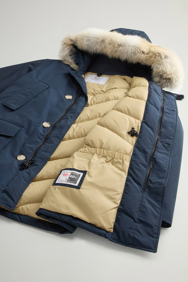 Arctic Parka in Ramar Cloth con pelliccia removibile CFWOOU0482MBUT0001 MLB WOOLRICH Melton blue 