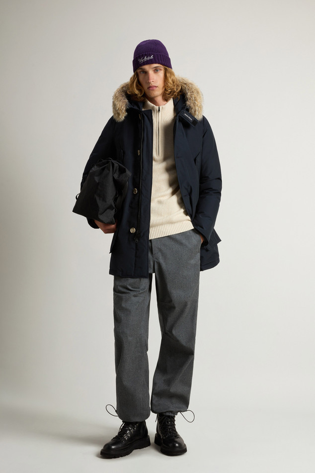 Arctic Parka in Ramar Cloth con pelliccia removibile CFWOOU0482MBUT0001 MLB WOOLRICH Melton blue 
