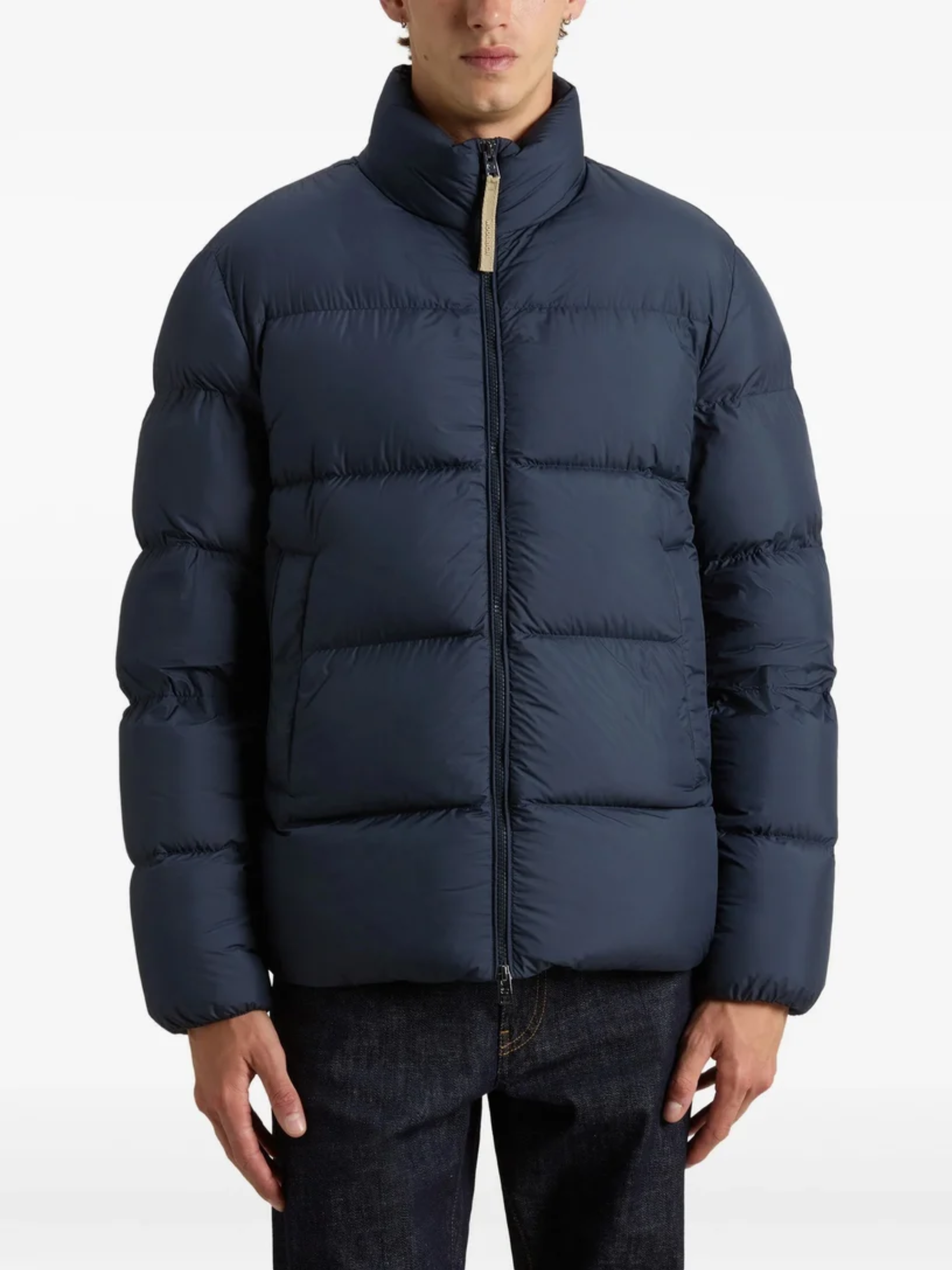 Piumino puffer in microfibra CFWOOU2086MBUT2635 3989 WOOLRICH Melton blue 