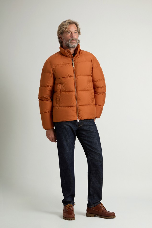 Piumino puffer in microfibra CFWOOU2086MBUT2635 7447 WOOLRICH Umber 