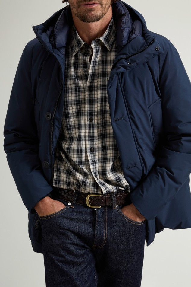 Arctic Parka Cloud con cappuccio CFWOOU2092MBUT5182 3989 WOOLRICH Melton blue 