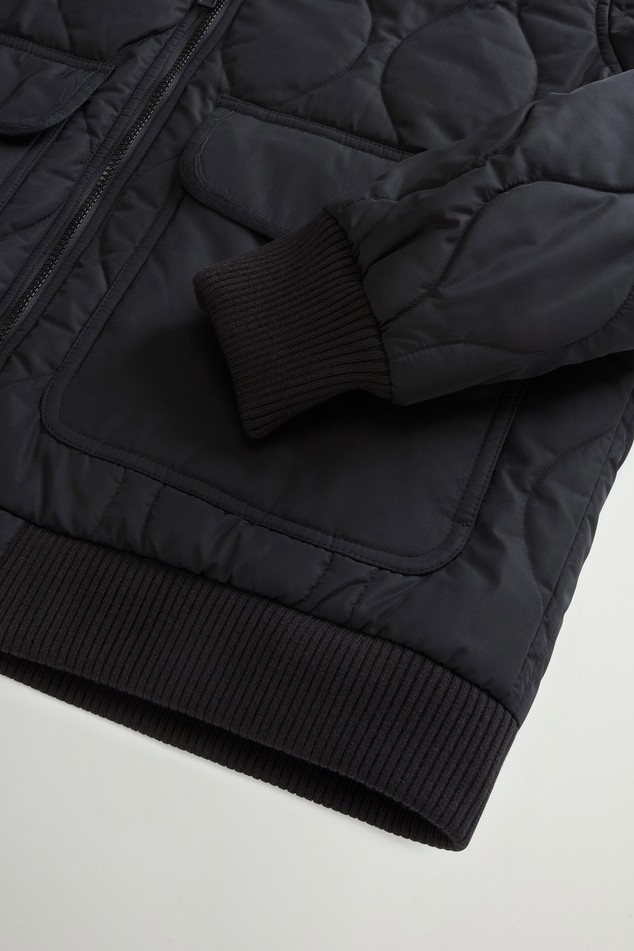 Bomber in nylon lucido trapuntato CFWOOU2195MRUT5429 100 WOOLRICH Black 
