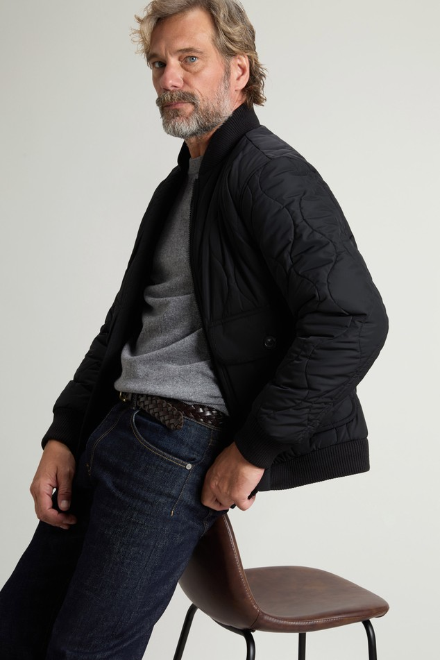 Bomber in nylon lucido trapuntato CFWOOU2195MRUT5429 100 WOOLRICH Black 