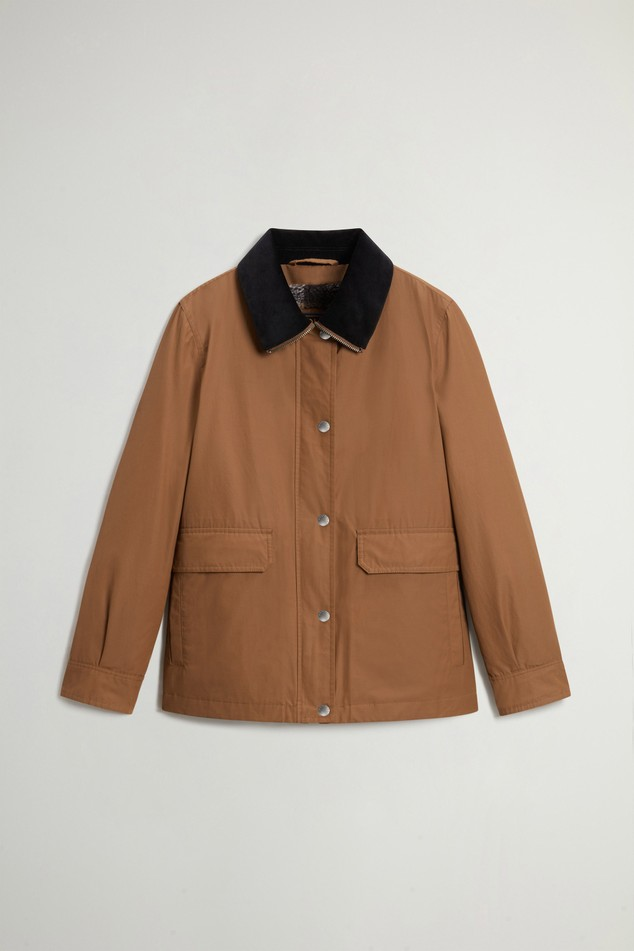 Giacca in misto cotone cerato CFWWOU2206FRUT5314 7456 WOOLRICH Waxed bison 