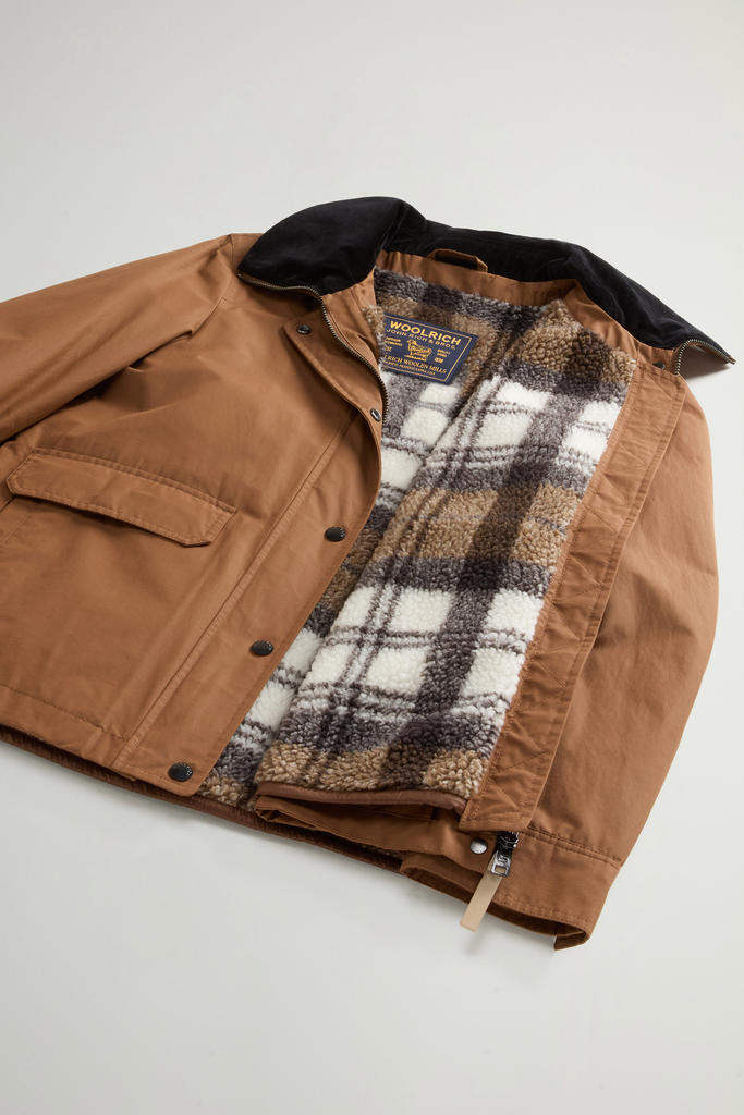 Giacca in misto cotone cerato CFWWOU2206FRUT5314 7456 WOOLRICH Waxed bison 