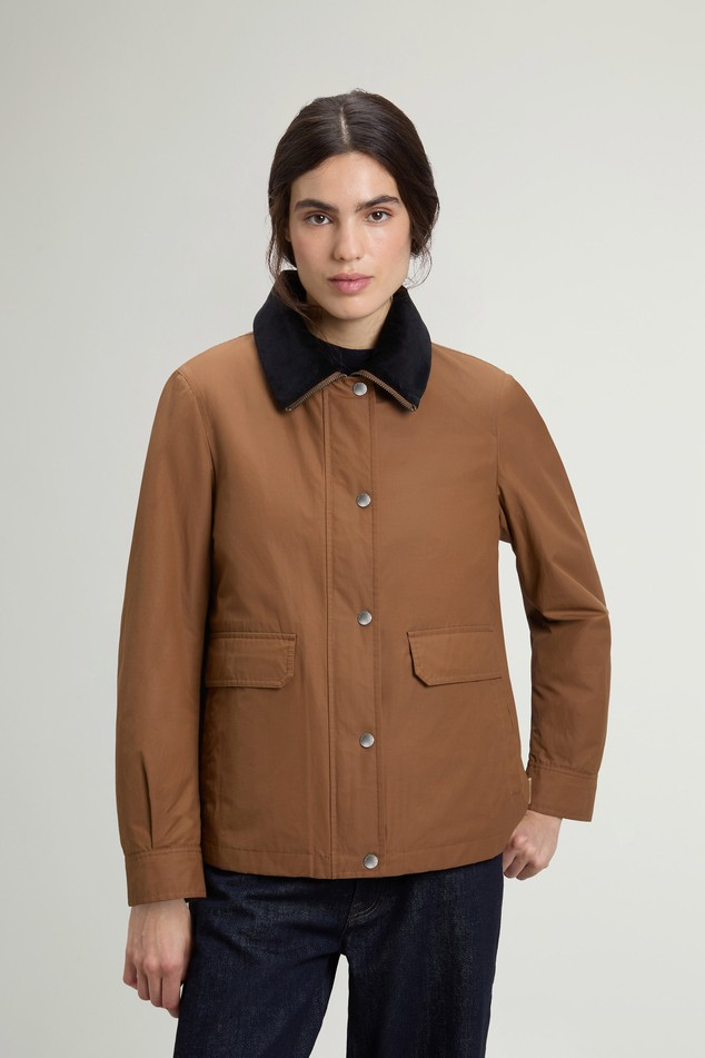 Giacca in misto cotone cerato CFWWOU2206FRUT5314 7456 WOOLRICH Waxed bison 