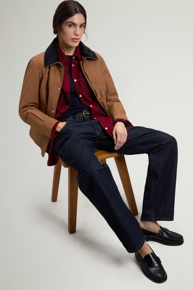 Giacca in misto cotone cerato CFWWOU2206FRUT5314 7456 WOOLRICH Waxed bison 