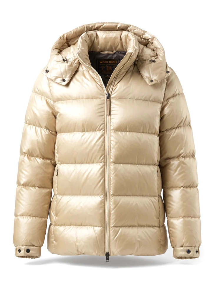 Piumino in nylon con cappuccio staccabile CFWWOU2232FRUT5453 8743 WOOLRICH Milky cream 