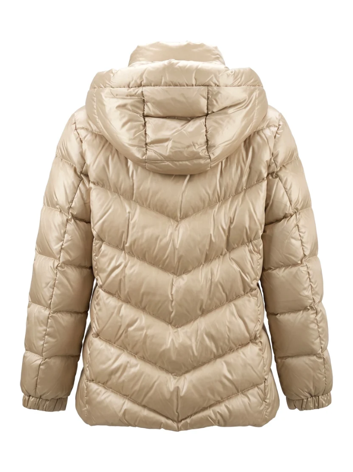 Piumino in nylon con cappuccio staccabile CFWWOU2232FRUT5453 8743 WOOLRICH Milky cream 
