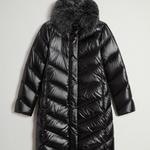 Parka trapuntato in nylon lucido con pelliccia removibile CFWWOU2233FRUT5453 100 WOOLRICH Black 