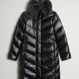 Parka trapuntato in nylon lucido con pelliccia removibile CFWWOU2233FRUT5453 100 WOOLRICH Black 