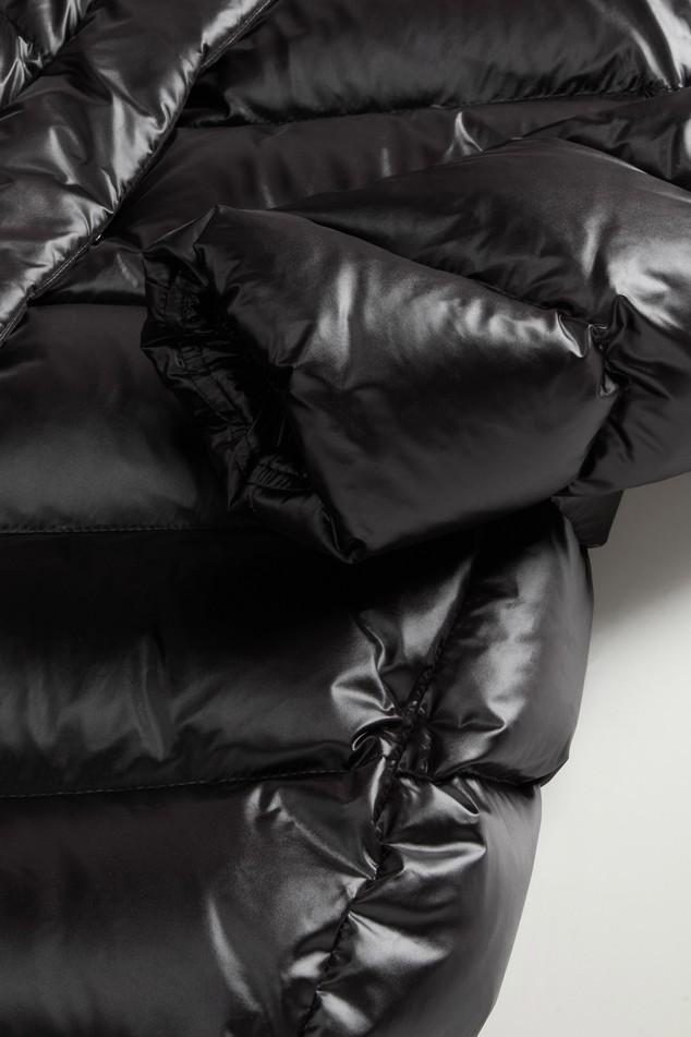 Parka trapuntato in nylon lucido con pelliccia removibile CFWWOU2233FRUT5453 100 WOOLRICH Black 