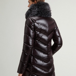 Parka trapuntato in nylon lucido con pelliccia removibile CFWWOU2233FRUT5453 100 WOOLRICH Black 