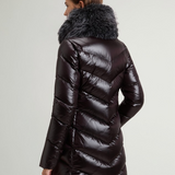 Parka trapuntato in nylon lucido con pelliccia removibile CFWWOU2233FRUT5453 100 WOOLRICH Black 