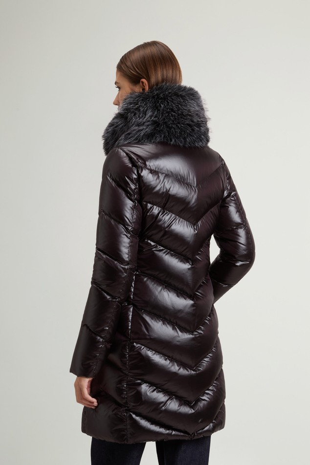 Parka trapuntato in nylon lucido con pelliccia removibile CFWWOU2233FRUT5453 100 WOOLRICH Black 