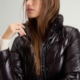Parka trapuntato in nylon lucido con pelliccia removibile CFWWOU2233FRUT5453 100 WOOLRICH Black 