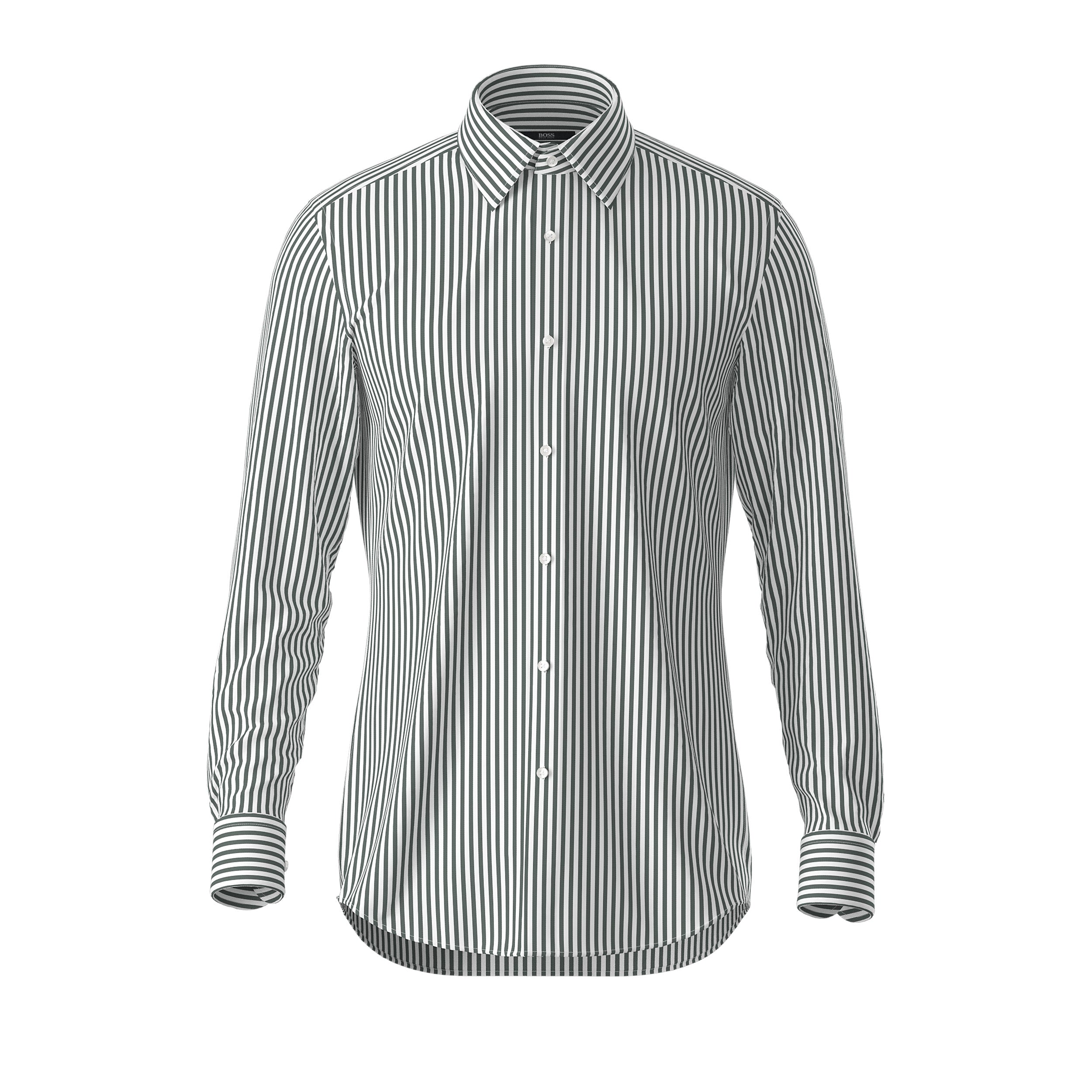 Camicia slim fit in cotone H-HANK-KENT-214 10229933 01 50459709 308 BOSS Dark green 