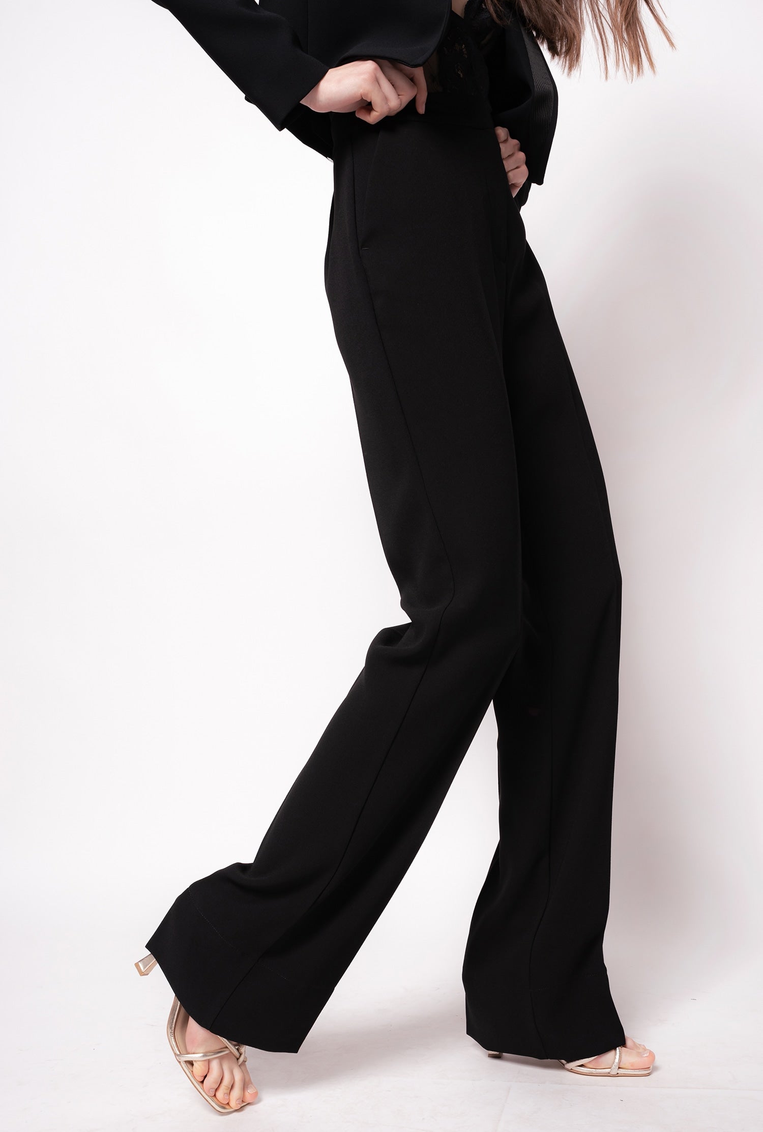 Pantalone in poly crepe LITCHI 1N13HU4575 Z99 PINKO Black 