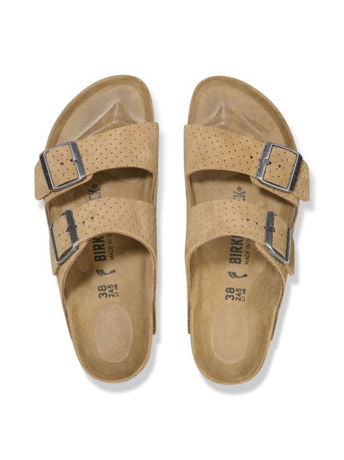 Ciabatta in pelle scamosciata goffrata ARIZONA 1027066 BEIGE BIRKENSTOCK Beige 