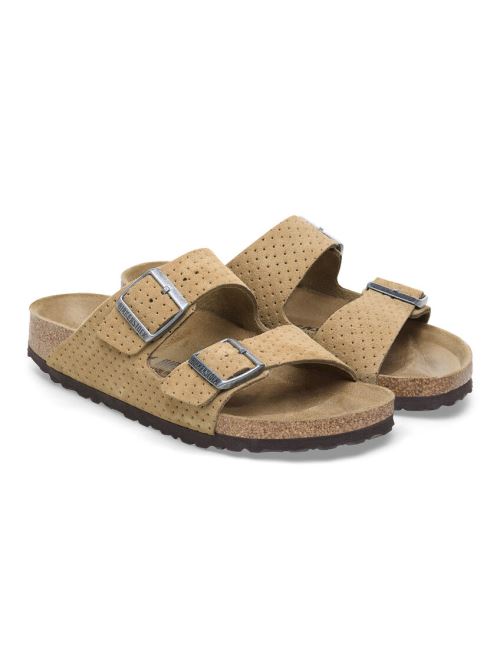 Ciabatta in pelle scamosciata goffrata ARIZONA 1027066 BEIGE BIRKENSTOCK Beige 