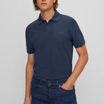 Polo slim fit in piquè di cotone 50468576 10203439 01 402 BOSS Dark blue 