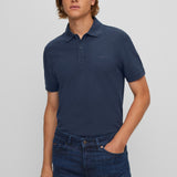 Polo slim fit in piquè di cotone 50468576 10203439 01 402 BOSS Dark blue 