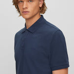 Polo slim fit in piquè di cotone 50468576 10203439 01 402 BOSS Dark blue 