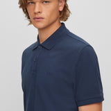 Polo slim fit in piquè di cotone 50468576 10203439 01 402 BOSS Dark blue 