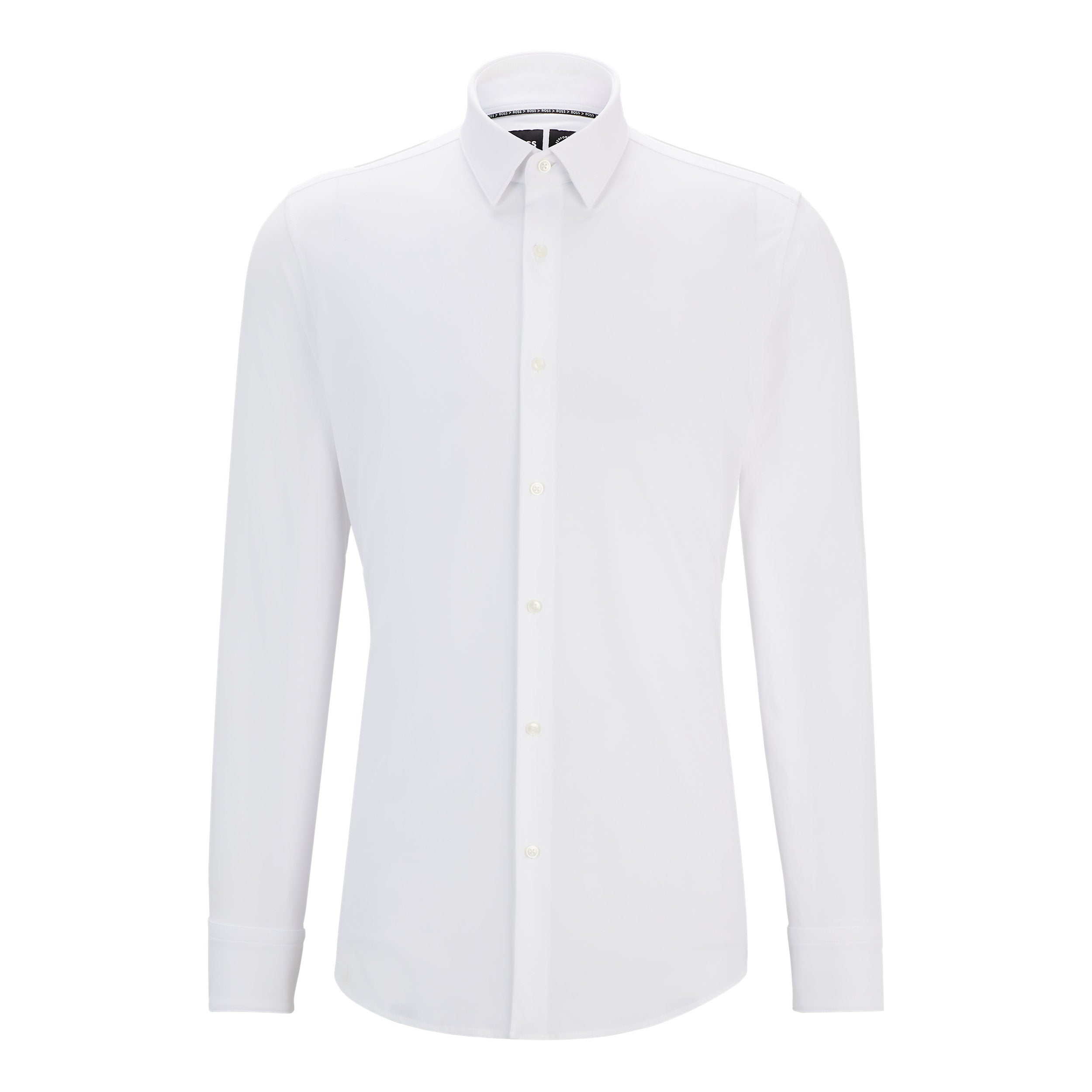 Camicia slim fit in tessuto elasticizzato 50503554 10248739 01 100 BOSS White 