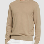 Maglia girocollo in cotone 50506022 10255187 01 255 BOSS Dark beige 