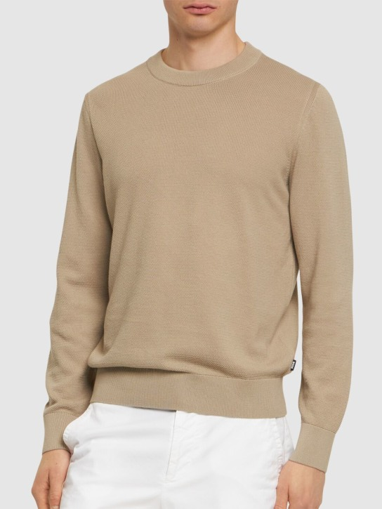 Maglia girocollo in cotone 50506022 10255187 01 255 BOSS Dark beige 