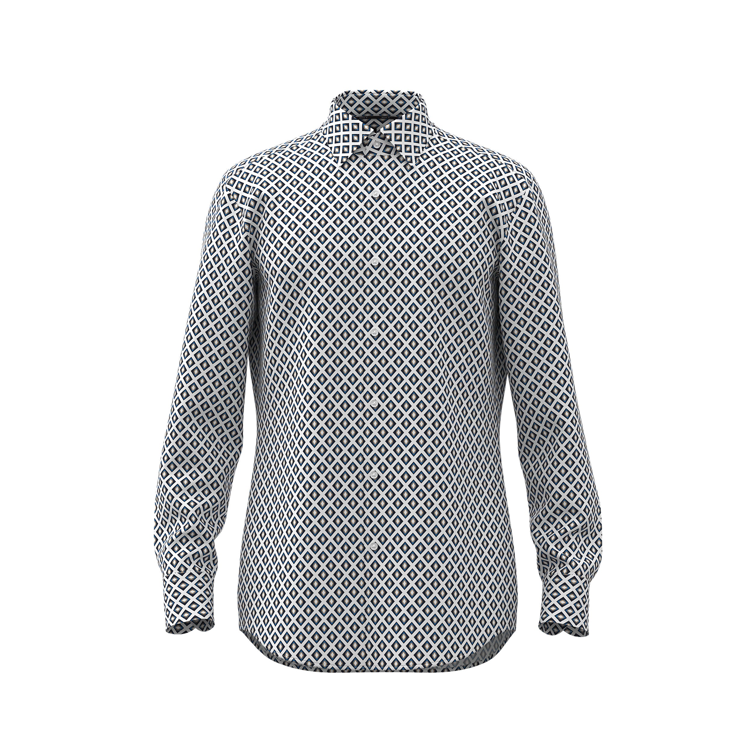 Camicia fantasia slim fit 50513462 10259255 01 404 BOSS Dark blue 