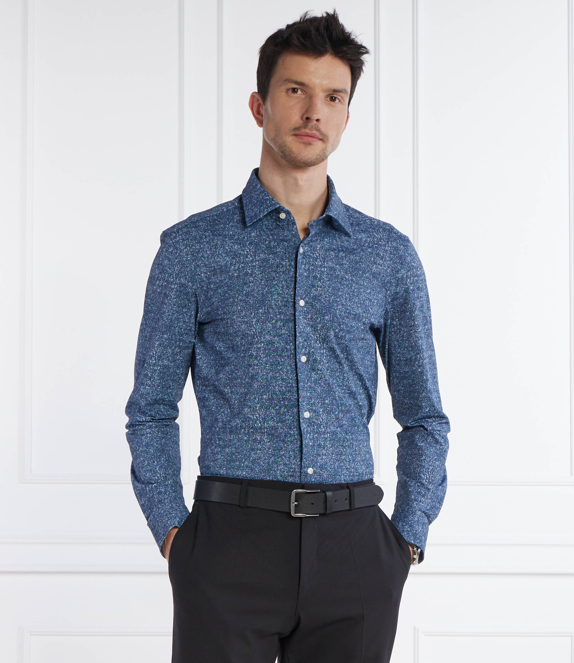 Camicia slim fit 50513462 10259255 01 460 BOSS Open blue 