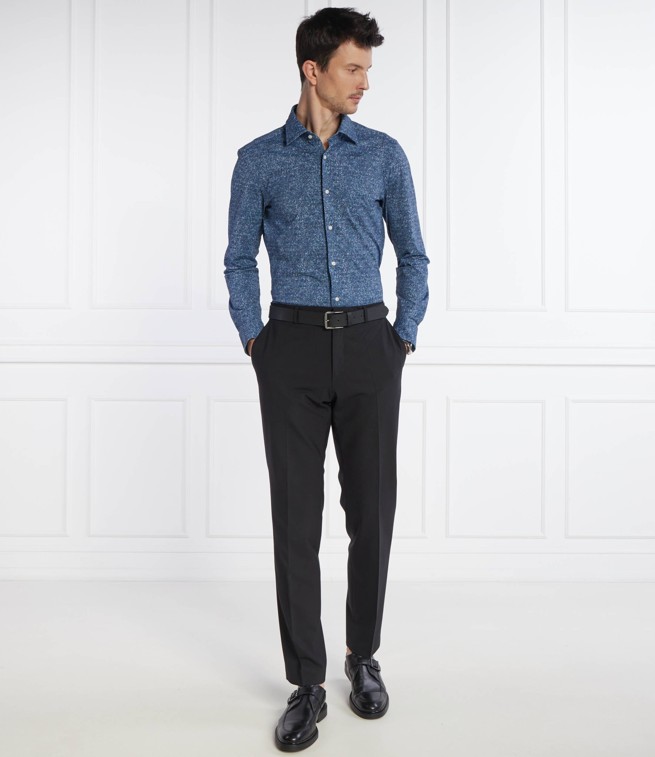 Camicia slim fit 50513462 10259255 01 460 BOSS Open blue 
