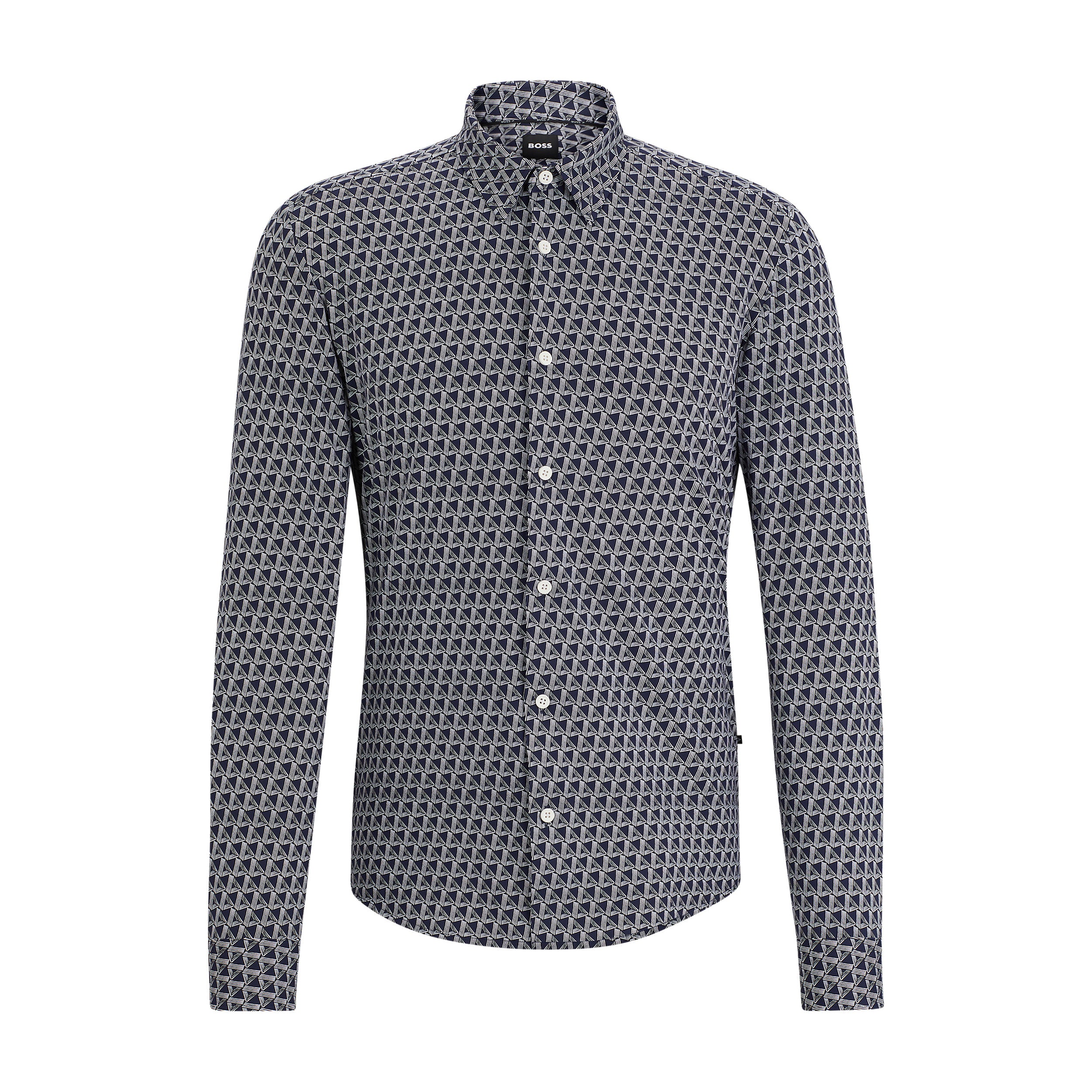 Camicia slim fit fantasia 50513613 10259301 01 404 BOSS Dark blue 