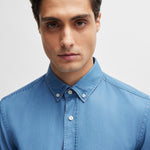 Camicia in denim button down 50513728 10259348 01 437 BOSS Bright blue 