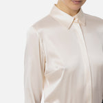 Camicia dritta in raso di seta CA04441E2 193 ELISABETTA FRANCHI Burro 