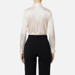 Camicia dritta in raso di seta CA04441E2 193 ELISABETTA FRANCHI Burro 