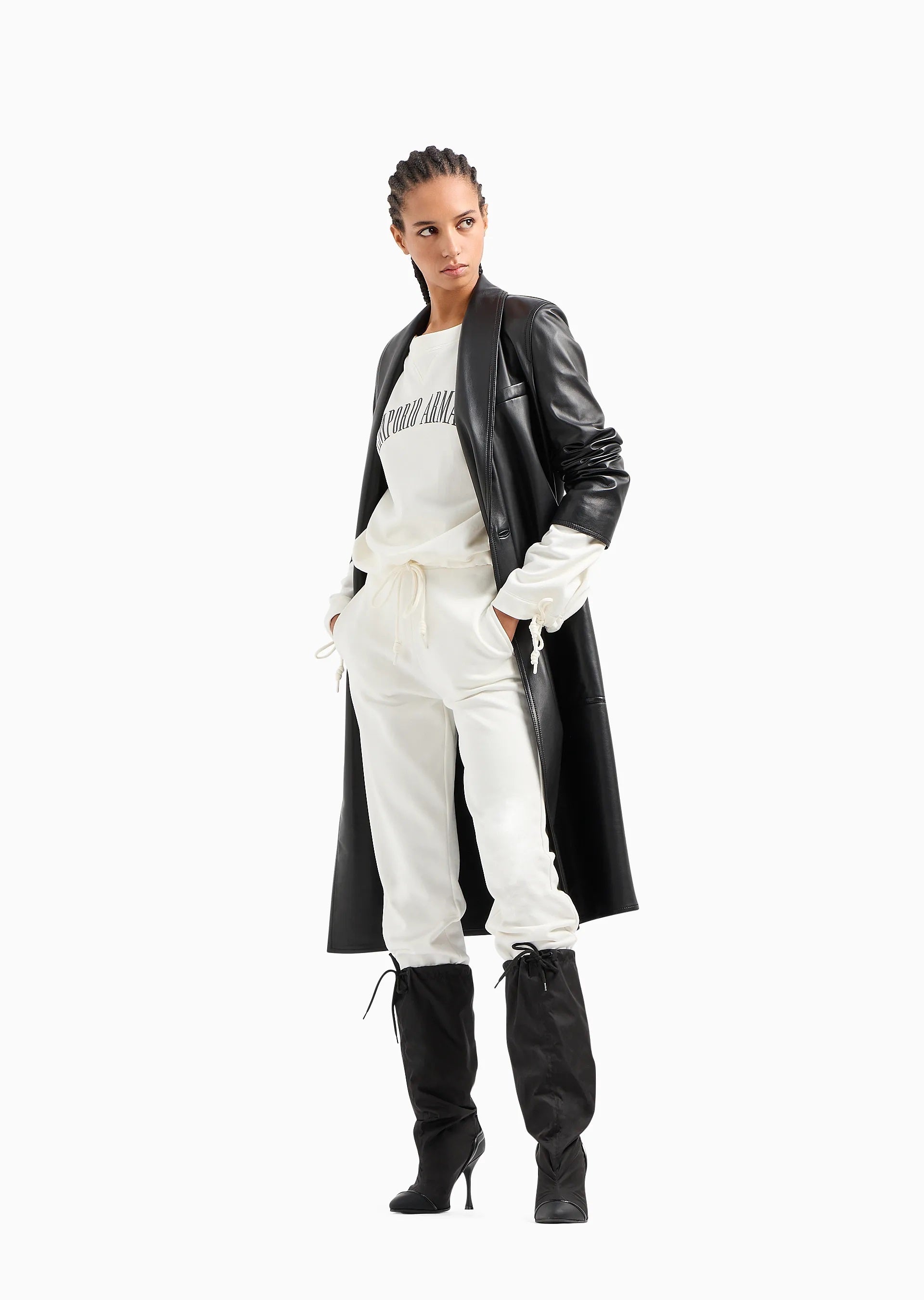 Jogger in felpa 3D2P7B 2J49Z 0101 EMPORIO ARMANI Bianco caldo 