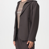 Blazer con pettorina e cappuccio in misto viscosa 6R1G73 1NFTZ 05A6 EMPORIO ARMANI Verde militare 