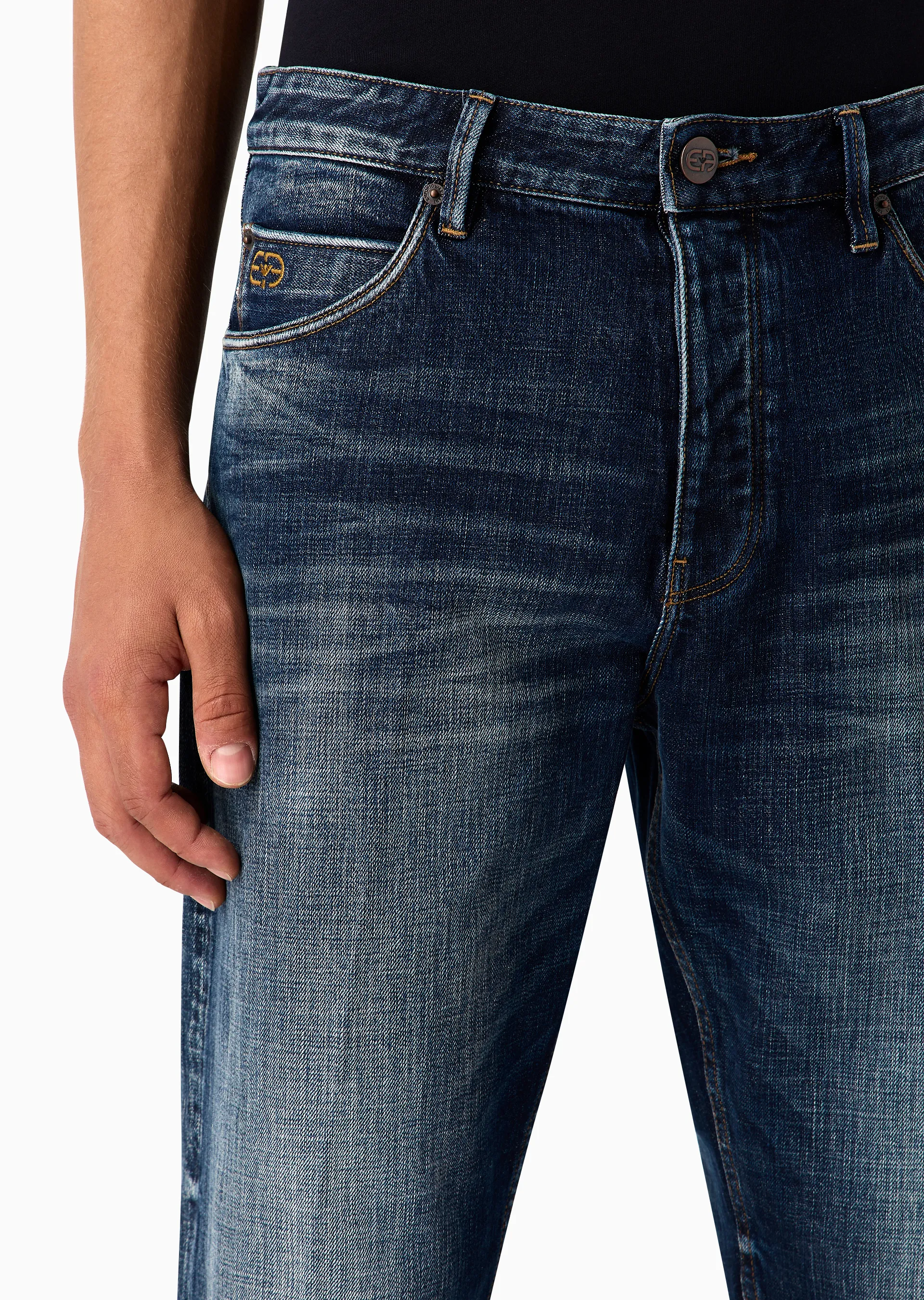 Jeans loose fit in denim selvedge Denim Lab 6R1J69 1DQTZ 0942 EMPORIO ARMANI Blue denim medium 